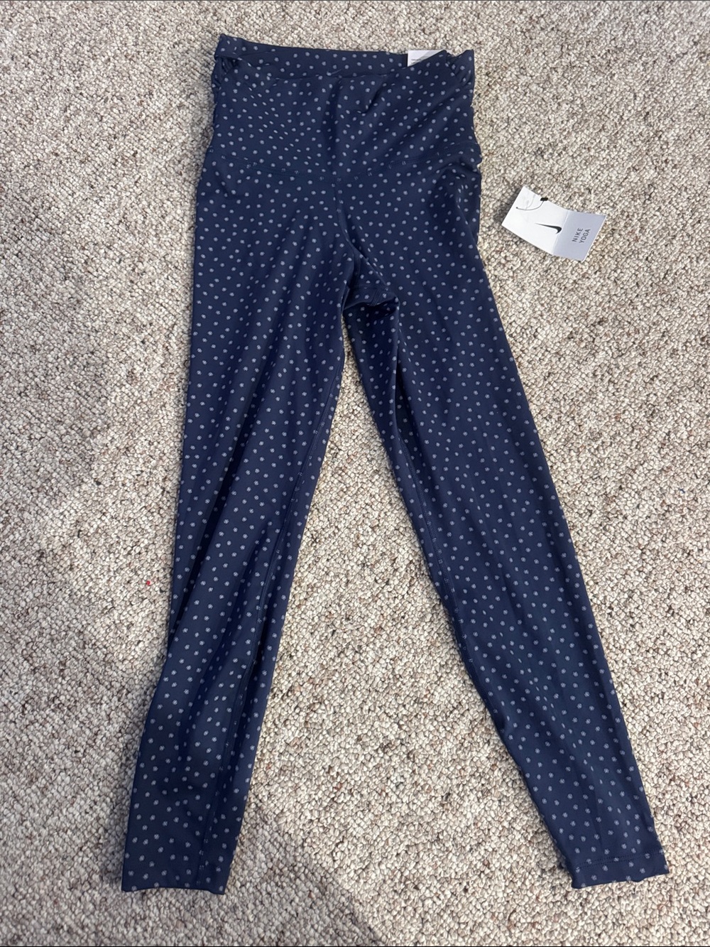 Nike Women's Navy Polka Dot Leggings